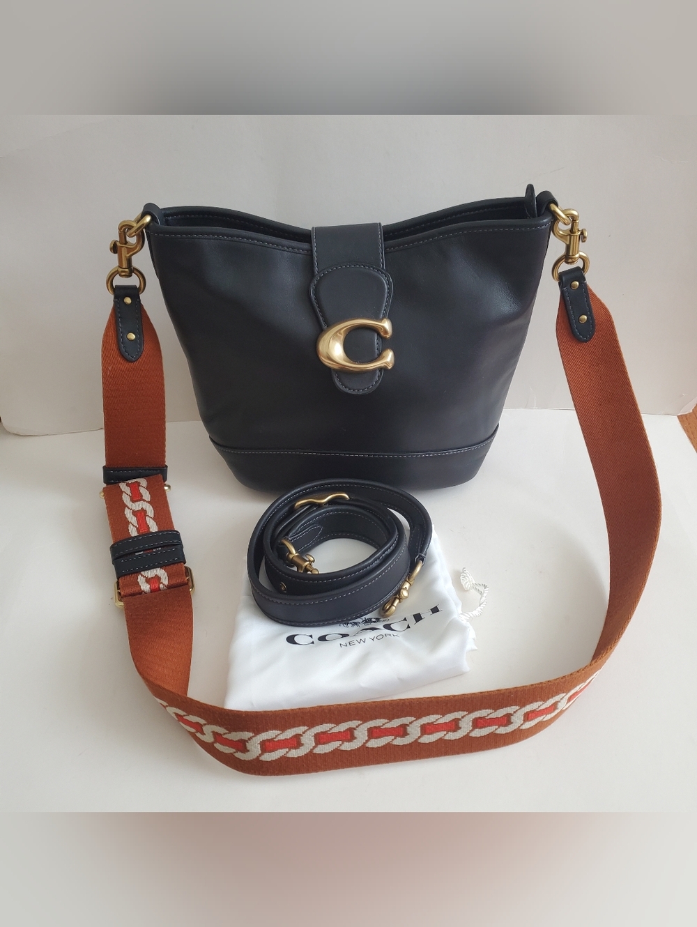 COACH Tali Leather Bucket Bag  Black Purse Crossbody Satchel